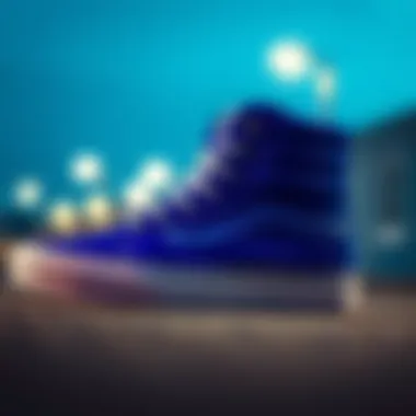 Vans SK8 Hi Royal Blue sneaker side view showcasing the iconic silhouette