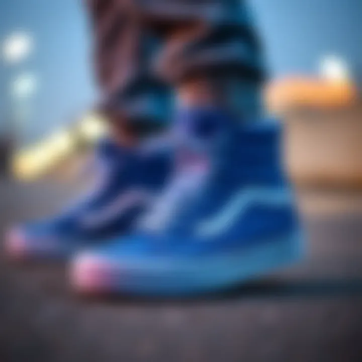 Styling options featuring the Vans SK8 Hi Royal Blue paired with various outfits