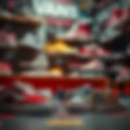 Vans skate shoes collection display