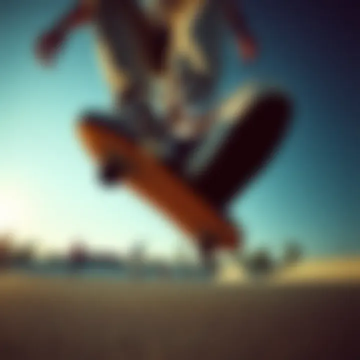 Performance in Action Skater performing a trick while wearing Vans Skate Style 53 shoes