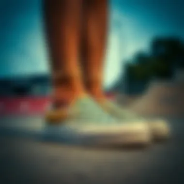 Vans slides worn in a skate park setting