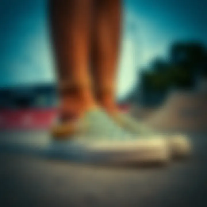 Vans slides worn in a skate park setting