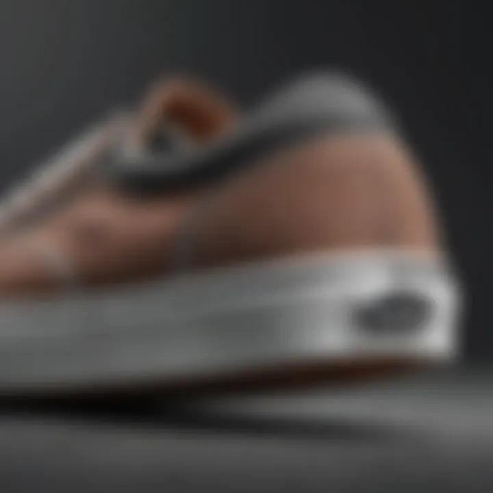 Close-up of the durable sole of a Vans sneaker designed for optimal grip on skateboards