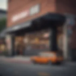 Exterior view of the Vans store showcasing skate culture elements