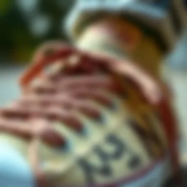 A close-up of eco-friendly materials used in vegan skate shoes